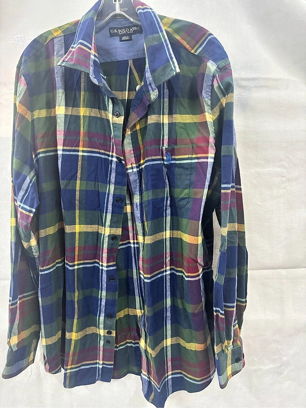 U.S. Polo Assn. Plaid Cotton Button Down Shirt XL